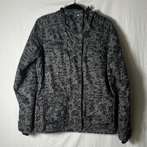 Roxy Charcoal and Black Patterned Utility Jacket